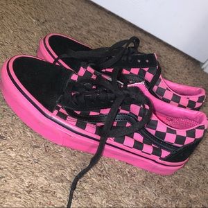 Hot pink journeys checkered vans